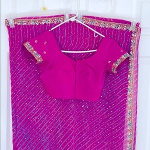 Gorgeous laheriya sari in georgette 👌👌 with matching blouse👌